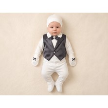 Petite Ponpon Baby Erkek Bebek Lacivert Yelekli Papyonlu Takım