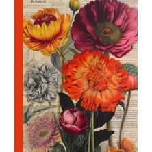 Lava Red Vintage Flower Peperback Sketchbook - 7.5x9.75: Lava Red Vintage Flower Peperback Sketchbook, Dimensions :7.5x9.75 Inch For Girls, Kids, Men And Women
