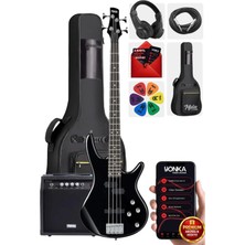 Midex MBG-400BK-20AMP 4 Telli Bas Gitar ve 20W Amfi Gigbag Kulaklık Full Set