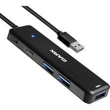 Dark Çoklayıcı Hub X5C Usb3.2 Gen 1 Type-A To 3 Port Usb-A & 1 Port Type-C 2.0 / 1x Type-C Şarj (DK-AC-USB347)