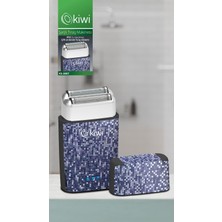 Kıwı KS-3007 Paslanmaz Çift Çelik Bıçaklı Şarjlı Saç Tıraş Makinesi Mavi