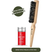 Elsa Professional 131 Organik Topuz Fırçası ve Hair Stick Wax Set