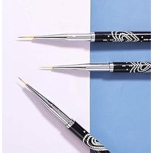 3lü Liner Nail Art Fırça Seti Kapaklı