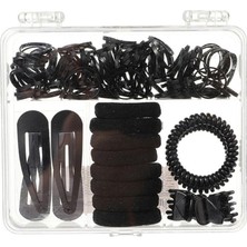 Miniso Kutulu Saç Toka Seti (125 Adet) - Siyah