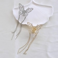 Taşlı Sallantı Kelebek Toka-Gold