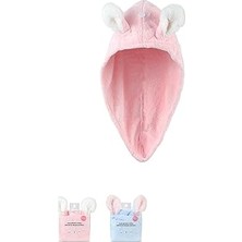 Mavi Pembe Tavşan Kulakları Saç Kurutma Havlusu