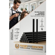 Transformacion Professional Saç Kaynak Keratin Çubuğu, 12 Adet Siyah Güçlü Yapıştırıcı Keratin Kaynak Çubukları 720351