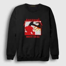 Presmono Unisex Siyah Logo Dave Mustaine Kill 'em All Metal Metallica Sweatshirt