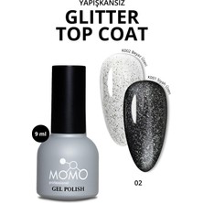 Momo Professional Kalıcı Oje Için Glitter Top Coat 02 9 ml