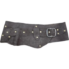 Yılday Gür Butik Stellan Nubuk Füme Hakiki Deri Kemer - El Yapımı Tasarım - Standart Beden