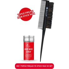 Elsa Professional 0.34 3 In 1 Topuz Fırçası ve Hair Stick Wax Set
