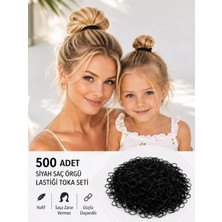 500 Adet Siyah Saç Örgü Lastiğitoka Seti Lastik Toka Seti, Lastik Toka Seti, Toka Organizer, Toka, Kız Çocuk Toka, Toka Organizer