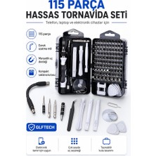 Glftech 115'LI Mikro Tornavida Uç Seti Esnek Şaftlı Elektronik Tamir Kiti