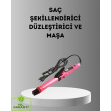 Renas Store 2’si 1 Arada Saç Düzleştirici ve Maşa – 5 Isı Seviyesi Seramik Kaplama Döner Kablolu Ergonomik Tasarım
