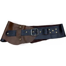Yılday Gür Butik Aria Çift Tonlu El Yapımı Tasarım Hakiki Deri Kadın Kemer - Standart Beden