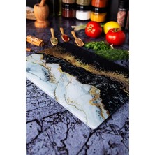 Vipgross Temperli Cam Kesim Tahtası 25 * 35 Gold Mermer, Çizilmez, Isıya Dayanıklı, Kırılmaz, Kaymaz Cam Kesme Tahtası