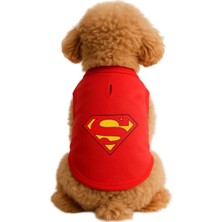 Kedi ve Köpek Kıyafeti & Elbisesi Kırmızı Superman Atlet Xs