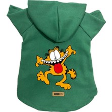 Monopetz Kapişonlu Polar Sweatshirt Köpek ve Kedi Kıyafeti & Elbisesi Yeşil Yeni Garfield Xs