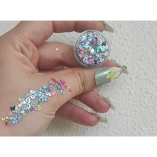 Glitter Jel Kelebek Kalp Jel Krem Far Yüz ve Vücut Simi Parlak Glitter, 645670075789