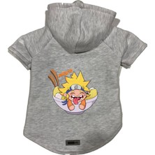 Kapişonlu Polar Sweatshirt Köpek ve Kedi Kıyafeti & Elbisesi Gri Naruto Xs