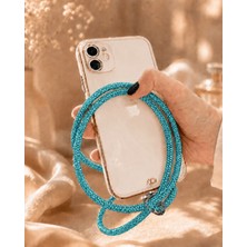 Kumru Studio Mavi Taşlı Telefon Boyun Askısı – Kristal Taşlı Şık Boyun Askısı