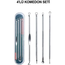 Siyah Nokta Temizleme Aleti Sivilce Akne Siyah Nokta Temizleyici 4'lü Set Komedon Paslanmaz Çelik