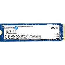 Esranın Dünyası Kingston Nv3 500GB M.2 Nvme Pcıe 4.0 SSD 6000 Mb/s Okuma 2200 Mb/s Yazma