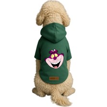 Baskılı Içi Polarlı Köpek ve Kedi Kıyafeti & Elbisesi - Yeşil Renk Kapüşonlu Hoodie B6210 6xl