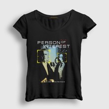Presmono Kadın Siyah Poster Person Of Interest T-Shirt