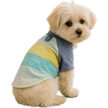 Kedi ve Köpek Kıyafeti & Elbisesi Mavi Beyaz T Shirt L