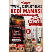Miapet Tavuklu Kısırlaştırılmış Kedi Maması Sterilised Multivitamin Liquid 100 ml Hediyeli 10 kg