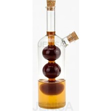 Üç Bölmeli Çift Hazneli Cam Yağdanlık & Sirkelik – 260 ml Zarif Tasarım