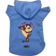 Monopetz Kapişonlu Polar Sweatshirt Köpek ve Kedi Kıyafeti & Elbisesi Mavi Yeni Tazmanya Canavarı Xl