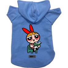 Kapişonlu Polar Sweatshirt Köpek ve Kedi Kıyafeti & Elbisesi Mavi Blossom S