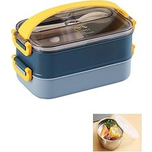 Vagonlife Bento Lunch Box Ofis-Okul Için Yeni Nesil Sefer Tası -Çorba Kaseli Model-Paslanmaz Çelik Lacivert