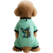 Mpz Pets Kedi ve Köpek Kıyafeti & Elbisesi Mint 4 Bacak Tulum Chihuahua Şivava Denim L