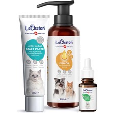 Kedi Tüy Döküm Dökülmesi Önleyici Engelleyici Tüy Sağlığı Destekleyici Set, Malt Paste, Balık Yağı (Omega 3-6) ve Plus B Tüy Damlası, Tüy Yumağı & Deri Tüy Destek