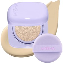 Mıssha Yoğun Kapatıcı, Nemli ve Parlak Bitişli Cushion Glow Layering Fit Cushion No.17 Ivory SPF50+/PA++++