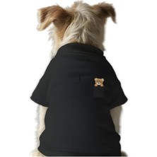 Kedi ve Köpek Kıyafeti & Elbisesi Siyah Sweatshirt Ayı Cep Xl