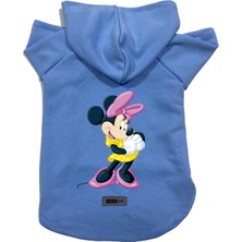 Kapişonlu Polar Sweatshirt Köpek ve Kedi Kıyafeti & Elbisesi Mavi Minnie Xs