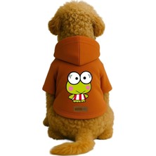 Baskılı Içi Polarlı Köpek ve Kedi Kıyafeti & Elbisesi - Turuncu Renk Kapüşonlu Hoodie B2EEA 2xl
