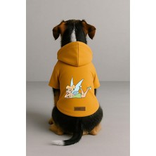 Baskılı Içi Polarlı Köpek ve Kedi Kıyafeti & Elbisesi - Sarı Renk Kapüşonlu Hoodie B2ADB, L