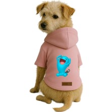 Baskılı Içi Polarlı Köpek ve Kedi Kıyafeti & Elbisesi - Pembe Renk Kapüşonlu Hoodie B83D0, 6xl
