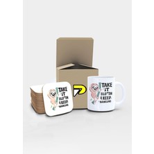 Postermanya Tembel Hayvan Tasarımlı Baskılı Kupa Bardak Seti, Eğlenceli Özel Hediye Mug