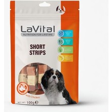 Lavital Short Strips Tavuk, Ördek ve Morina Balıklı Köpek Ödülü 100 gr Yetişkin Köpekler Için
