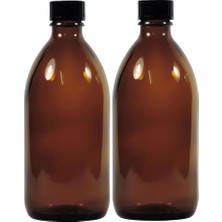 Viva Haushaltswaren Ev Eşyaları Apothekerflasche, Tıp-/ınkulsive Bir Beschriftungsetikett Amber Cam, Cam, Kahverengi, 2 x 250ML