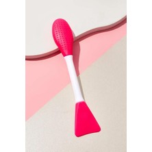Çift Uçlu Maske Sürme Aparatı & Cilt Temizleme Fırçası Pembe