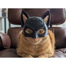 Batman Kedi Maskesi, Siyah, 3D Baskı Pla Plastik, Batman Temalı Cosplay Kostümü