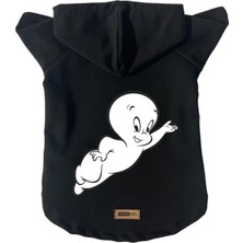 Monopetz Kapişonlu Polar Sweatshirt Köpek ve Kedi Kıyafeti & Elbisesi - Siyah Casper L Beden