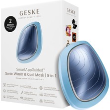 Geske Soğutma ve Isıtma Sağlayan Titreşimli 9 Mod 1 Arada Akıllı Yüz Maskesi LED Terapi Cihazı Mavi